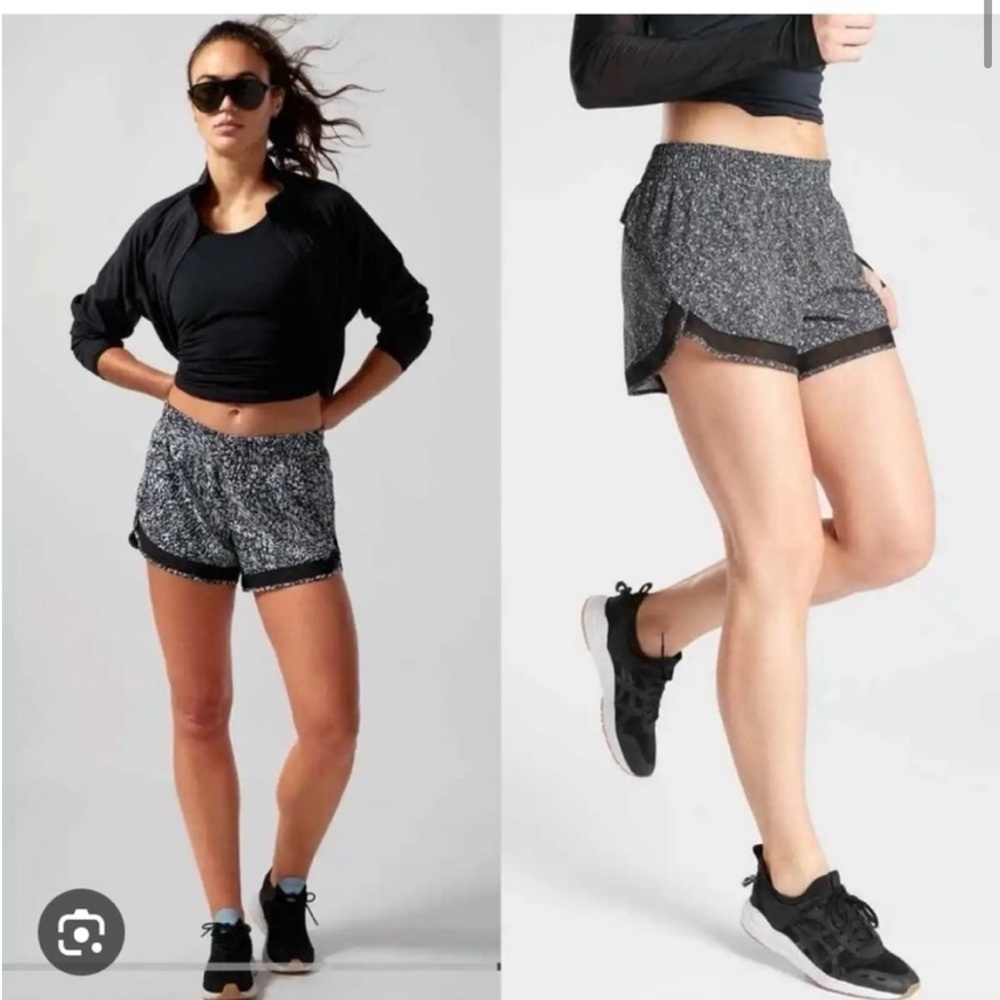 Athletes black/gray Print Run Racer Mesh short 4”